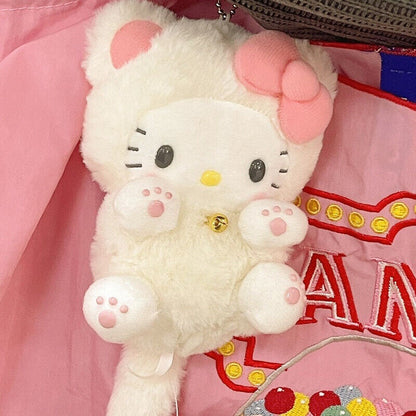 10CM Hello Kitty Doll Toy Keychain Schoolbag Pendant Ornament Plush Toy Keychain