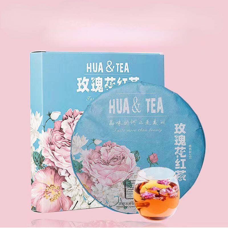 357g Rose Black Tea Yunnan Rose Tea Cake Chinese Flower Tea Women Slimming Tea