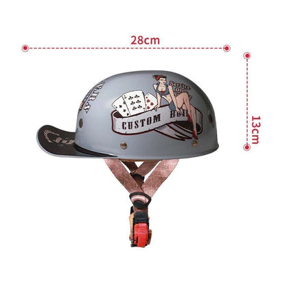 Motorcycle Half Helmet Open Face Motorcycle Half Helmet Retro Baseball Cap