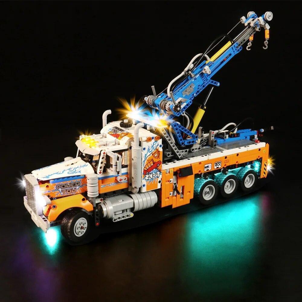 Brick Shine- GC Light Kit for Lego Heavy-Duty Tow Truck 42128 (New Design)