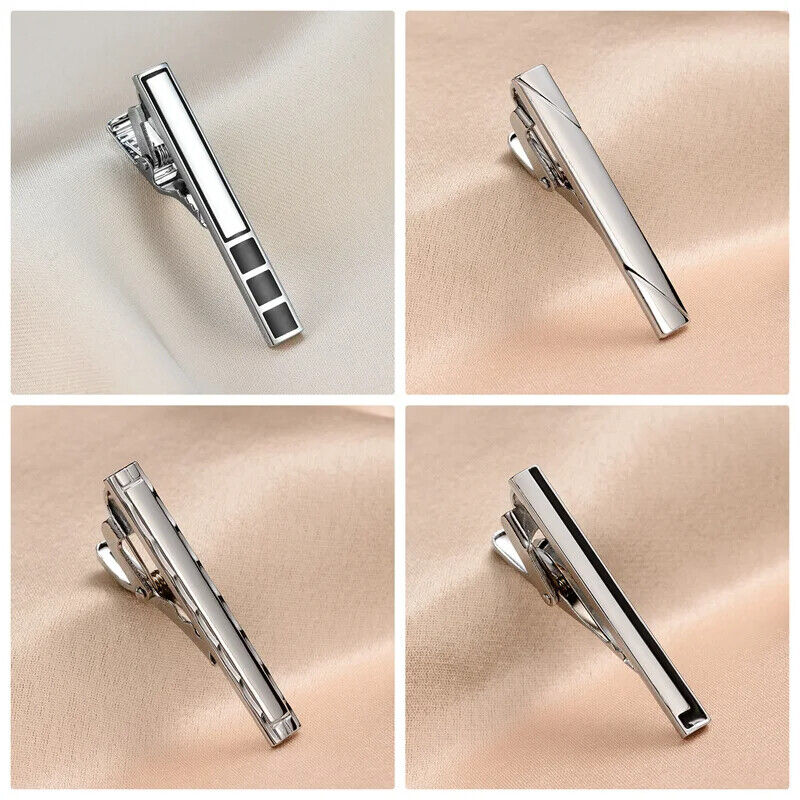 Tie Clips 8Pcs Copper Short Pins Set W/ Gift Box Accessories Men Shirt Cufflinks