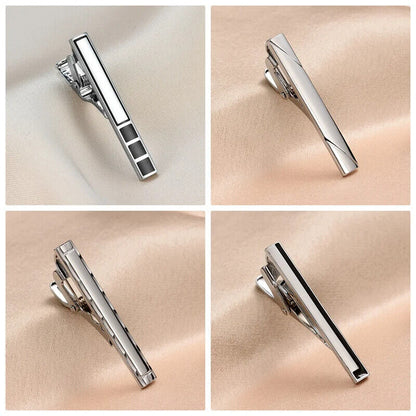 Tie Clips 8Pcs Copper Short Pins Set W/ Gift Box Accessories Men Shirt Cufflinks