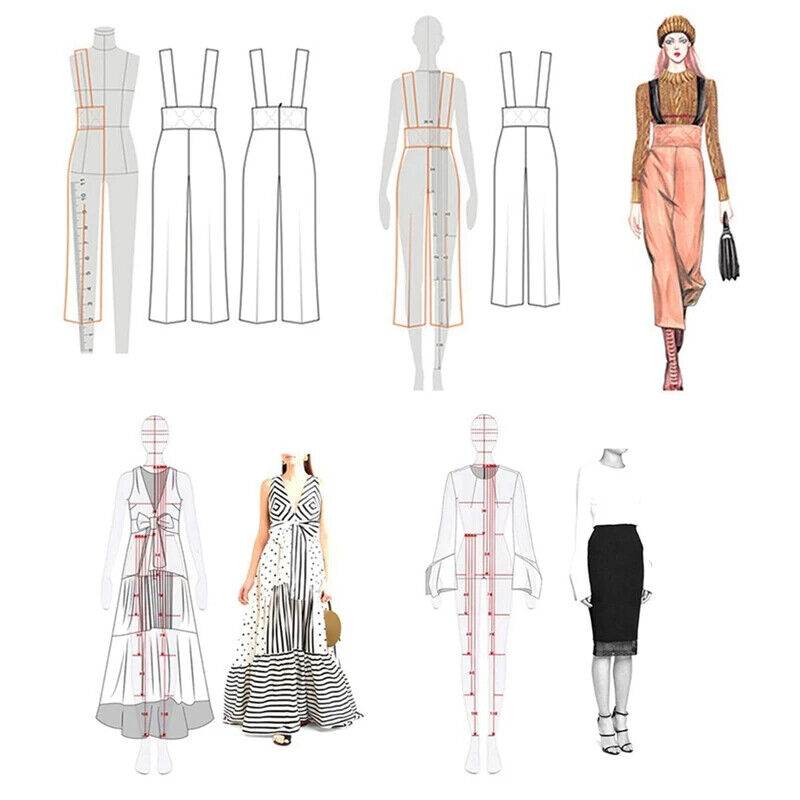 Sketching Templates Fashion Illustration Ruler Sewing Clothing Humanoid Patterns