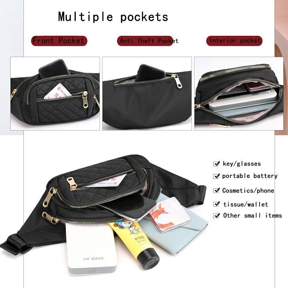 Oxford Cloth Waterproof Belt Bags Crossbody Chest Bag Fashion Banana Hip Purse