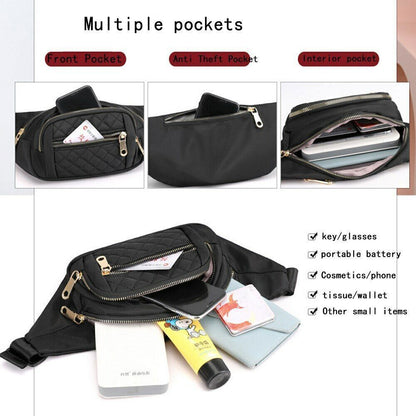 Oxford Cloth Waterproof Belt Bags Crossbody Chest Bag Fashion Banana Hip Purse