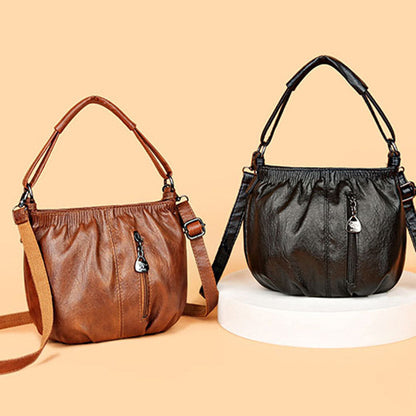 Small Crossbody Bag Pleated Shoulder Bag Multi-layer Handbags Bucket Bag 1PCS