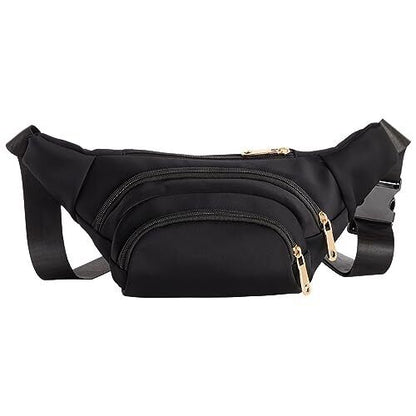 Black Extra Large Fanny Pack, Plus Size Crossbody Bag with Large,