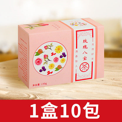 玫瑰花八宝养颜茶牛蒡桂圆红枣枸杞组合茶Rose Flower Eight Treasures Beauty Tea Burdock 100g