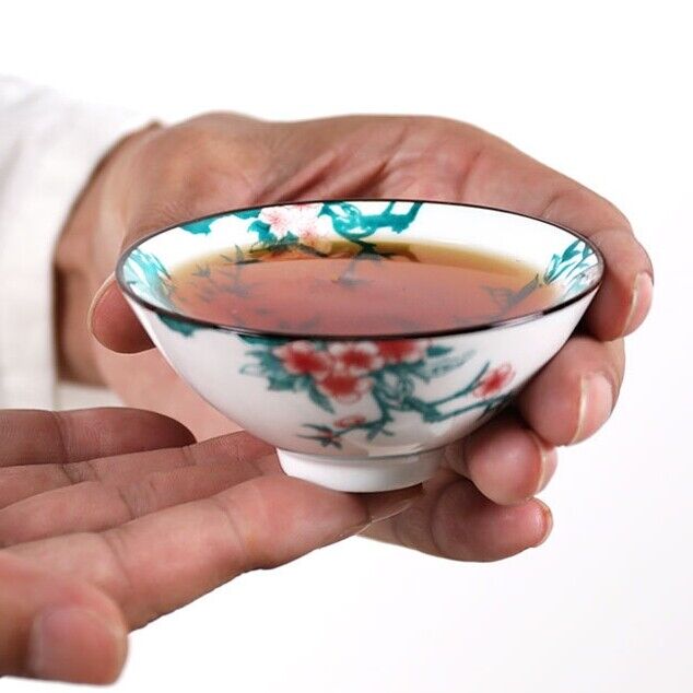 on sales color enamel craft porcelain tea cup 70ml master cup of tea kungfu cups