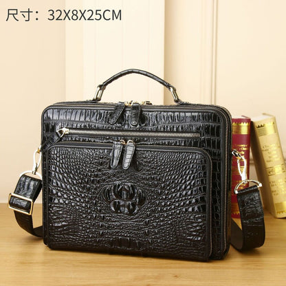 Genuine leather crocodile handbag large capacity men's briefcase business bag