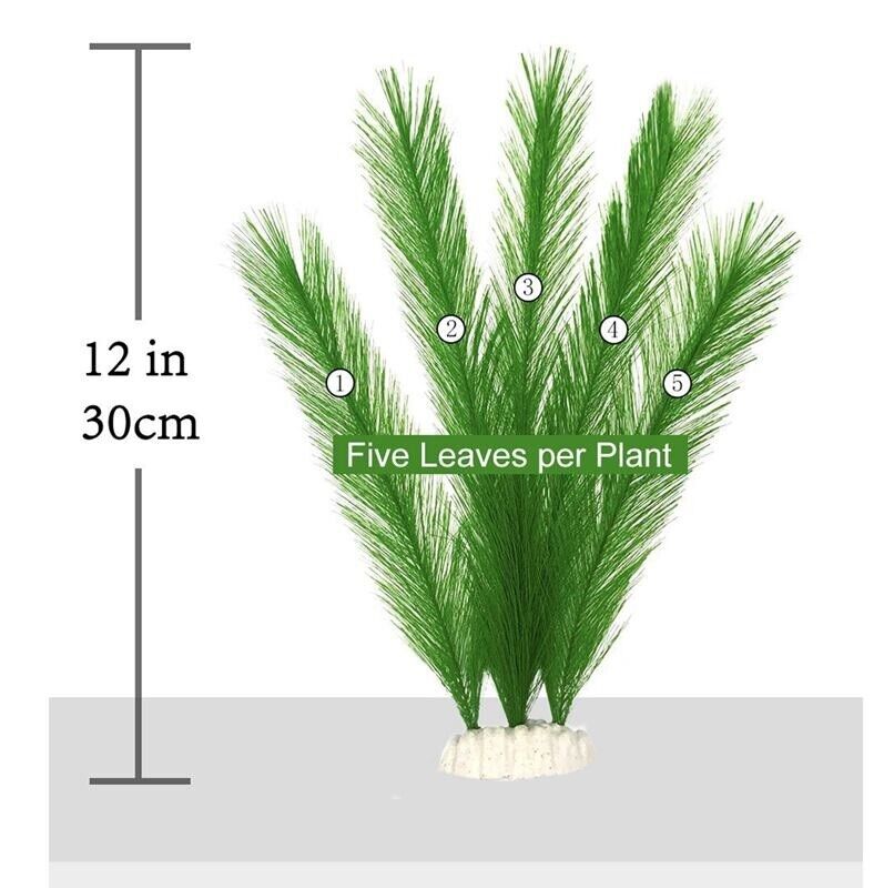 Aquarium Decoration Fish Tank Artificial Grass Water Plants 30cm Silk Fabric 3Pc