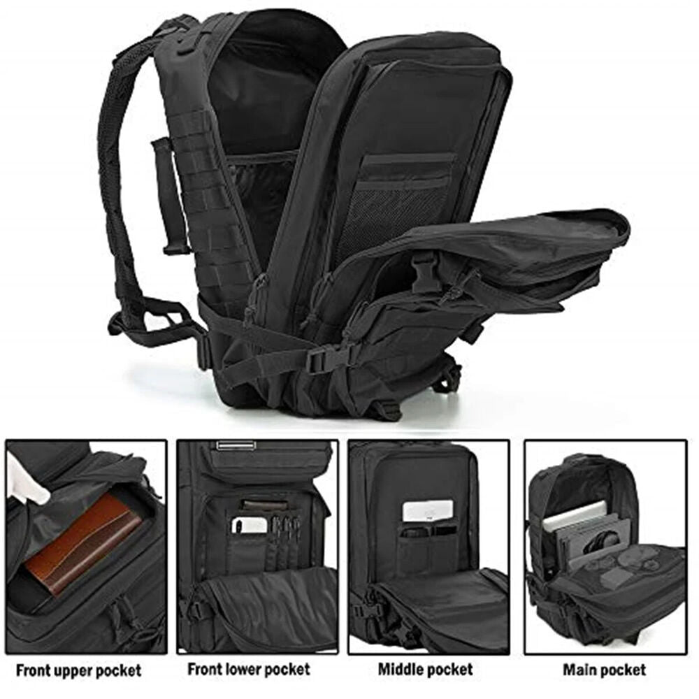 Men's Tactical Backpack 50L Outdoor Bug Rucksack Hiking Camping Hunting Bag
