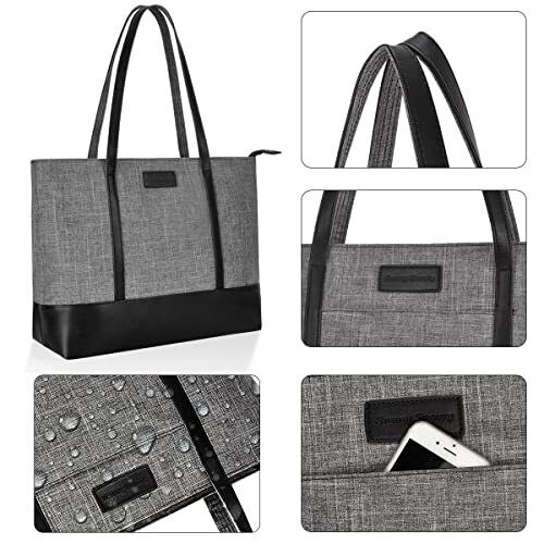 Laptop Tote Bag,Fits 15.6 Inch Laptop,Womens 15.6-inch, A-15.6 Inch-gray