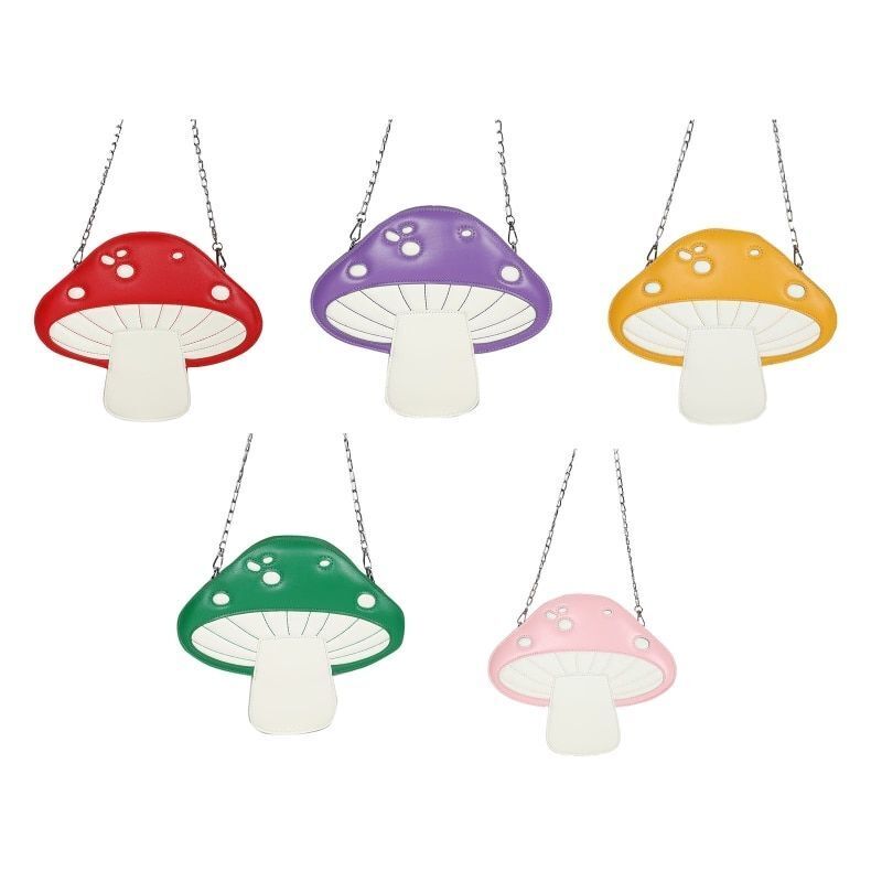 Mushroom Shape Bag Synthetic Leather Shoulder Bag Chain Satchel Purse 28*7*25 CM