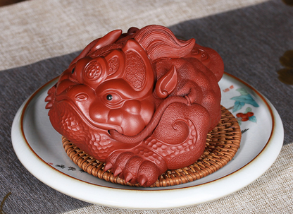Yixing purple sand tea pet large king toad three legged Golden Toad ornament han
