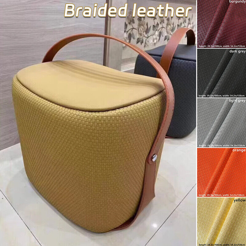 100cm Weaving Pattern Faux Leather Fabric Cloth F DIY Sofa Cover Bag Upholstery