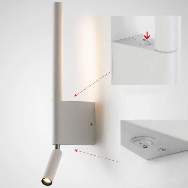 Bedside Wall Lamp Nordic 330 Degree Rotation Adjustable Indoor Lighting W/Switch