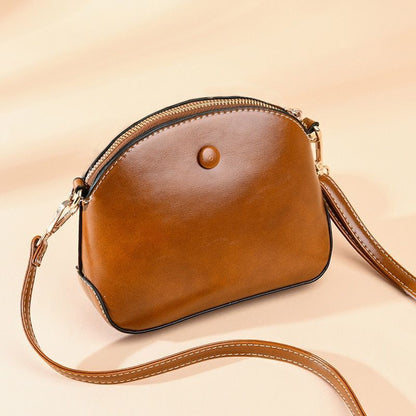 Vintage Shell Shoulder Bag High Quality Oil Synthetic Leather Bags Handbag Purse