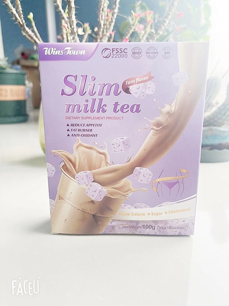 100g/3.52oz Slim Milk Tea Taro Flavor Powder Sliming Weight Loss Fat Burner Tea