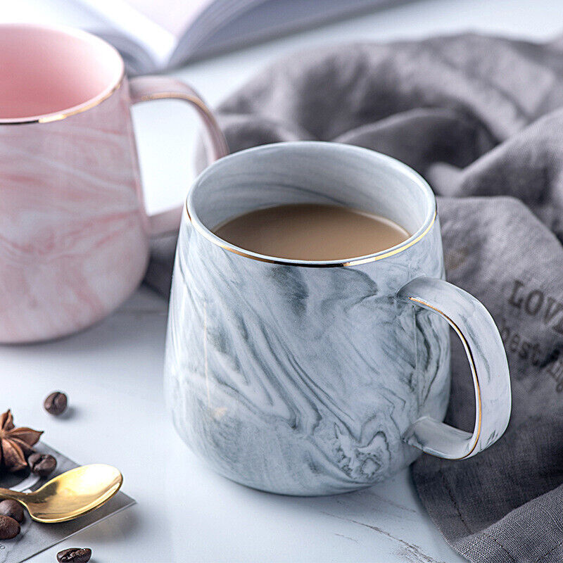 Nordic Style Marble Pattern Ceramic Coffee Mugs Breakfast Milk Tea Cup Gift