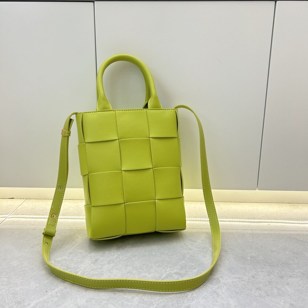 Soft Cow Leather Women's WeaveTote Handbag, Colorful Cute Crossbody Shoulder bag