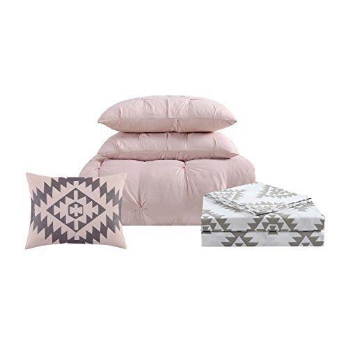 Truly Soft Everyday Pleated Bed in a Bag, Twin X-Large, Pueblo Blush
