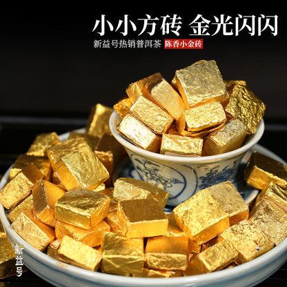500g Aged Pu'er Small Golgen Brick Tea Yunnan Menghai Mini Xiaotuo Tea