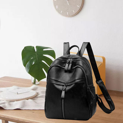 Women Backpack PU Leather Bookbag Casual Purse Small Travel School Shoulder Bag