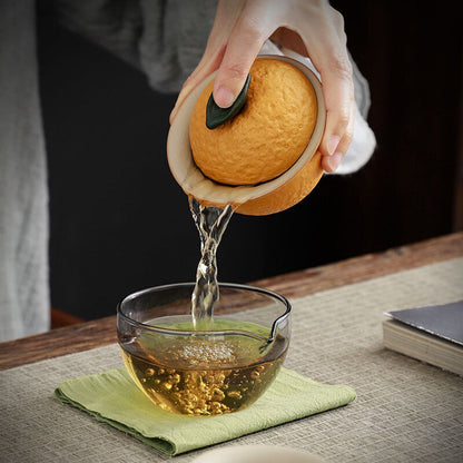 Travel Tea Set Ceramic Gaiwan Matching Tea Cup Glass Pitcher Towel Portable Bag