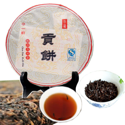 Premium Aged Tribute Cake Ripe Puer Cake Healthy Care Puer Cooked Black Tea 357g