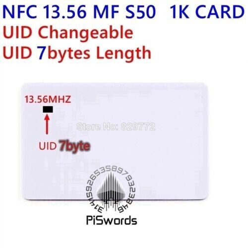 MF S50 NFC 13.56Mhz UID 0 Block 7 Bytes Rewrite Changeable RFID Card Mutable Wri