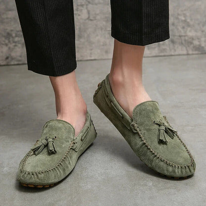 Men Loafers Spring Autumn Genuine Leather Shoes Men Warm Flats Driving Shoes
