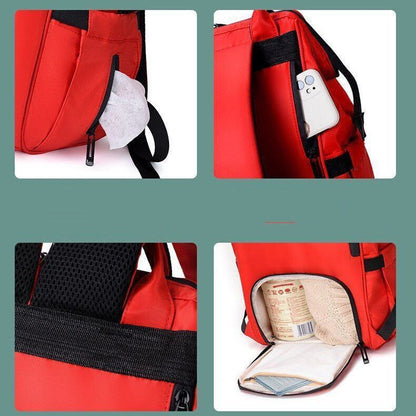 Waterproof Backpack Multifunction Stroller Bag Traveling Nylon Blue Red Pink 1PC