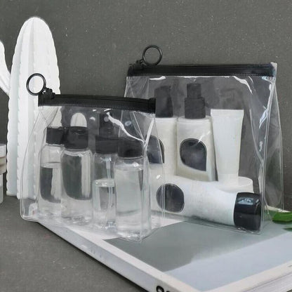 PVC Transparent Bathroom Cosmetic Bag Clear Zipper Makeup Bag Waterproof Purse