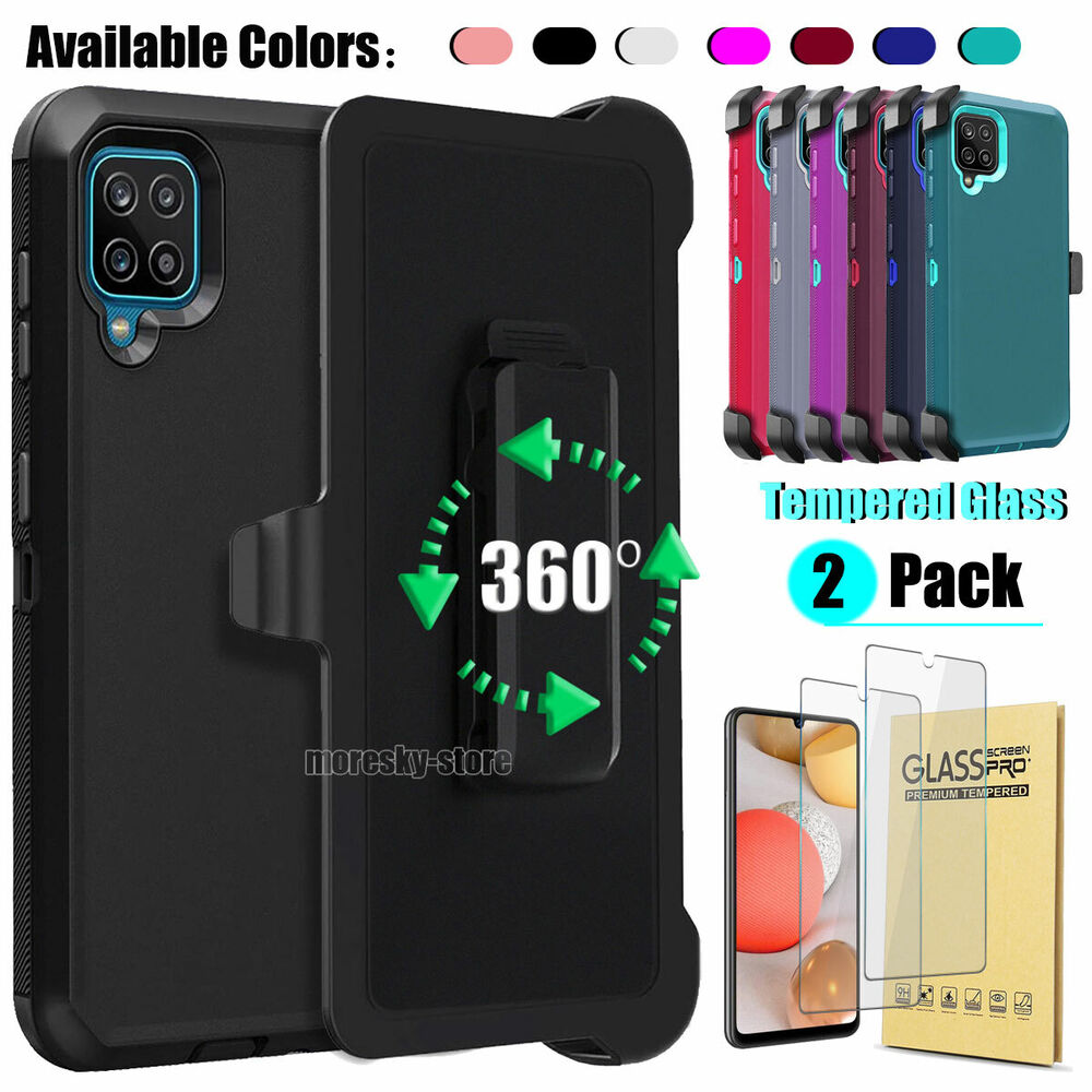 Case Clip Holster Cover,Tempered Glass Protector For Samsung Galaxy A42 5G