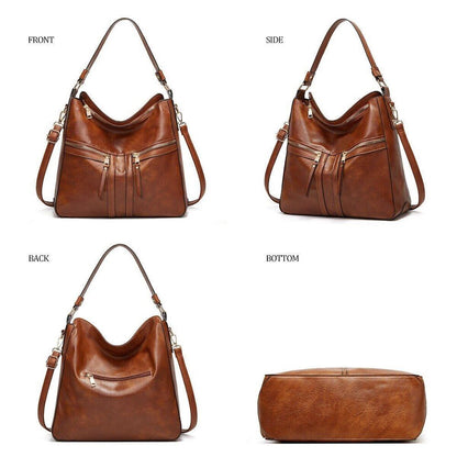 Women's Black Tote Bag New Fashion Simple Shoulder Bag Hand Messenger Bag