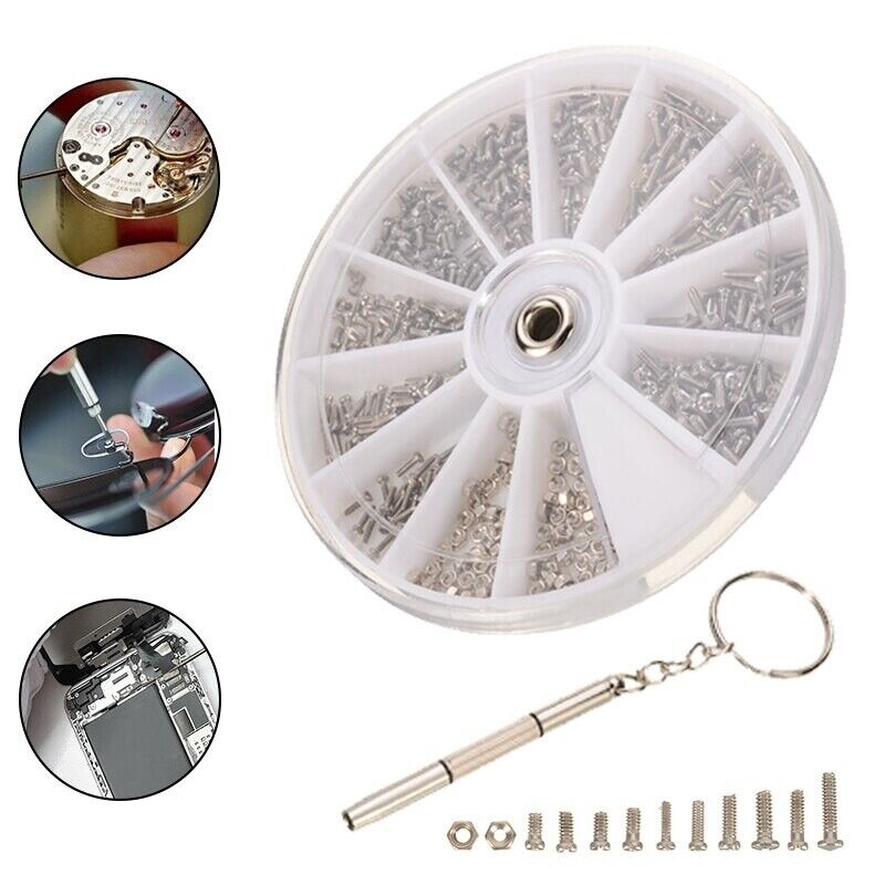 Watch Repair Kit 600Pcs Assorted Screws Clock Eyeglasses Parts Tools Accessories