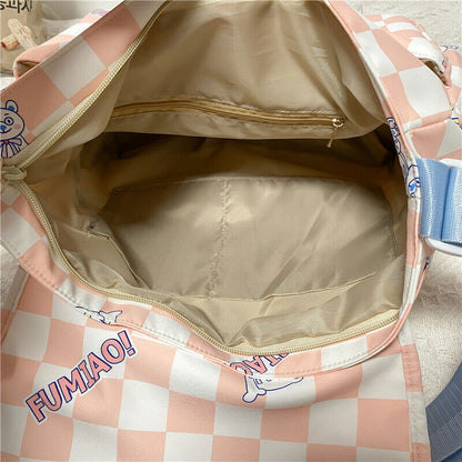 Women Plaid Messenger Bags Ladies Cover Shoulder Crossbody Bag Girls Handbags