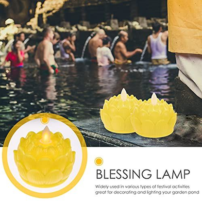balacoo 6pcs Lotus Candle Light Flameless Buddha Candles Floating Tea Light...