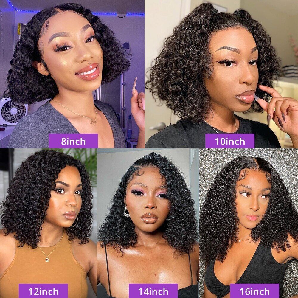 13x4 Deep Wave Lace Wig Curly Human Hair Wigs Wig Wave Lace Bob Wig Women