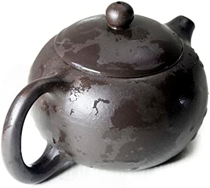 Chinese Yixing Clay Teapot 6.7Oz Handmade Xishi Zisha Tea Pot Black Gold Sand