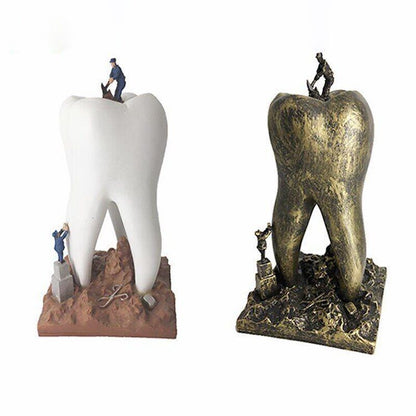 Sculptures Dental Artware Teeth Resin Craft Toys Figurines Clinic Decor 9x9x18cm