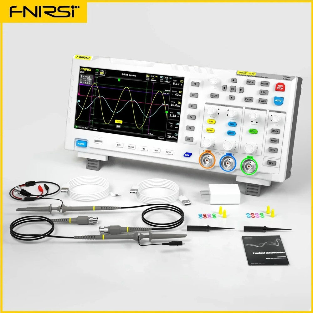 FNIRSI 1014D Digital Oscilloscope 2 In 1 Dual Channel Input Signal Generator 100
