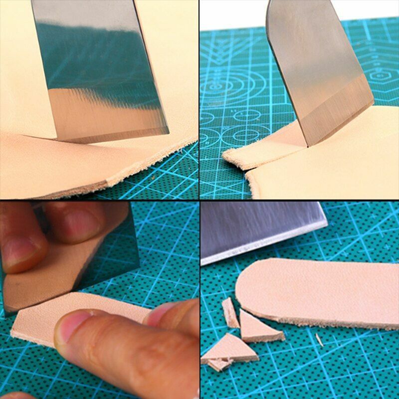Professional Leather Cutting Knife Wooden Handle 16.5x3.5cm Skiving Leathercraft