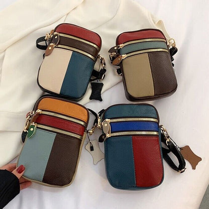 100% Genuine Leather Crossbody Bags Colorful (Random) Women's Sling Shoulder Bag