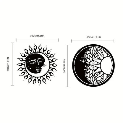 Metal Sun And Moon Art Wall Decor, Sun And Moon Metal Wall Decor