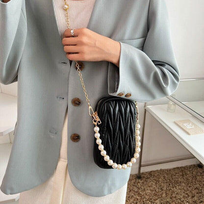 Mini Shoulder Bag Women PU Leather Crossbody Handbag Holder Bag Zipper Wallet