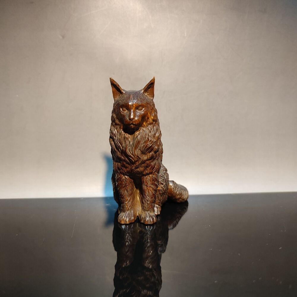 Vintage Wooden Christmas Ornaments Nice Little Carving Fox Lowrie Statue Gift