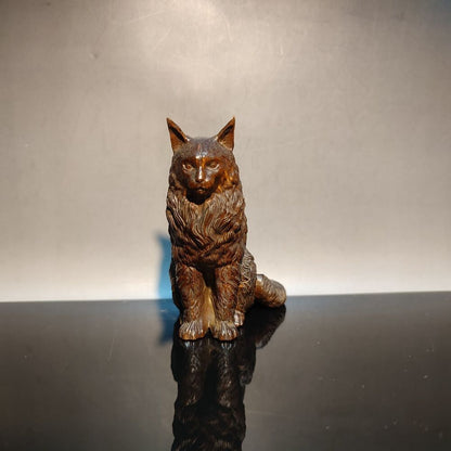Vintage Wooden Christmas Ornaments Nice Little Carving Fox Lowrie Statue Gift