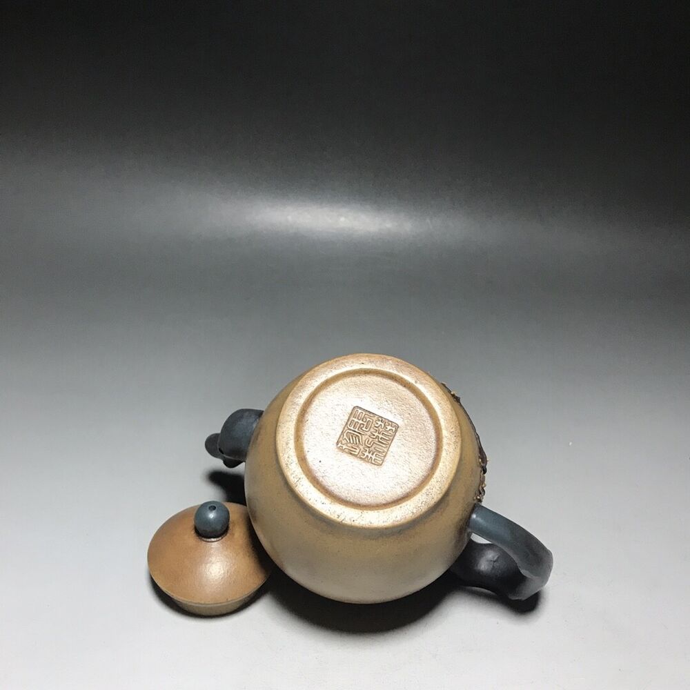 vintage chinese yixing purple clay teapot zisha ceremony carving Collectible art